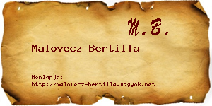 Malovecz Bertilla névjegykártya